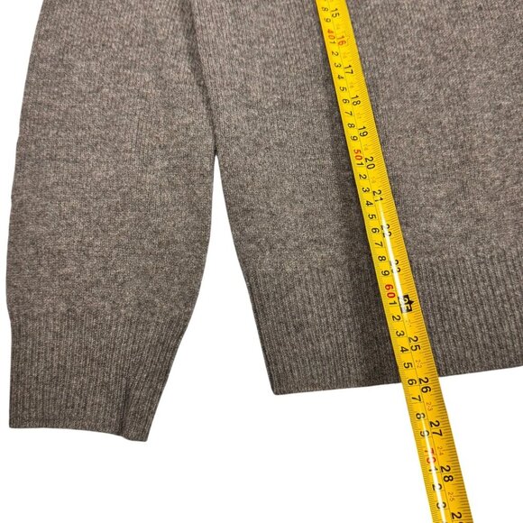J. Crew Shawl Neck Sweater Sz.M Taupe 100% Lambs Wool Grandpa Academia Preppy - Picture 7 of 11